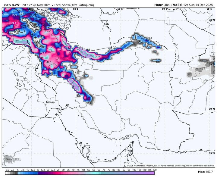 سامانه بارشی جدید از دوشنبه وارد می‌شود؛ باران و برف در ۱۵ استان کشور