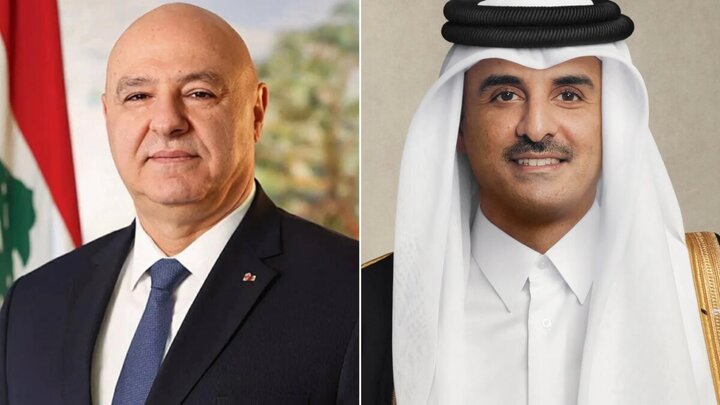 تماس تلفنی امیر قطر و رئیس‌جمهور لبنان