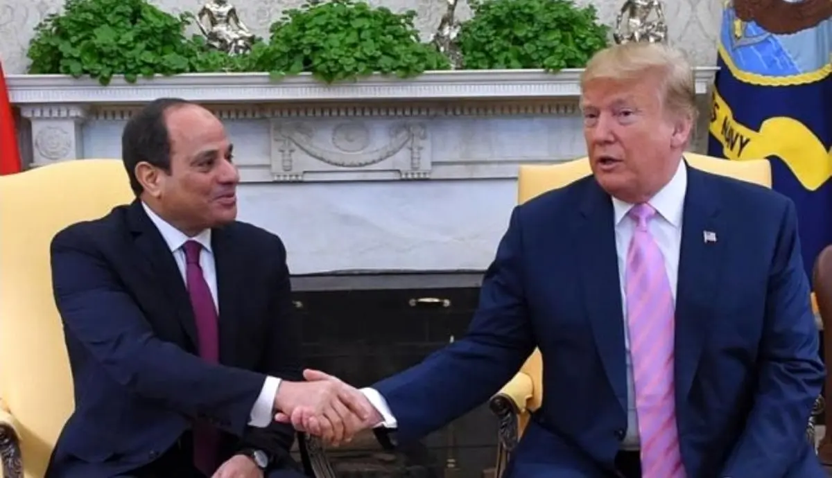 فیلم| ورود ترامپ به مصر با استقبال رئیس‌جمهور این کشور