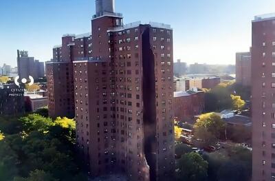 فیلم| انفجار شدید در نیویورک؛ ریزش بخشی از یک ساختمان ۱۷ طبقه